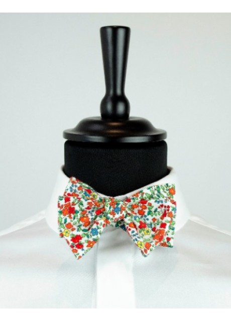 Floral Bow Tie - orange/red/green