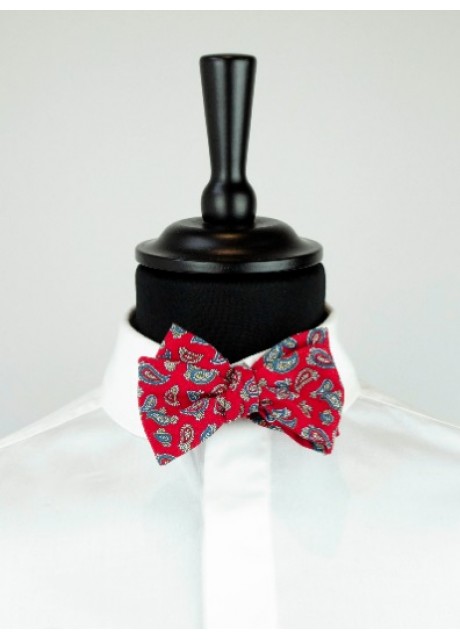 Red Paisley Bow Tie