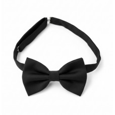 Satin Black Pre-tied Bow Tie