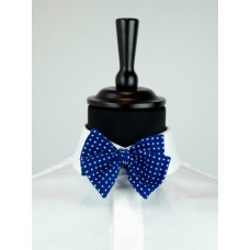 Navy Blue Bow Tie - white dots