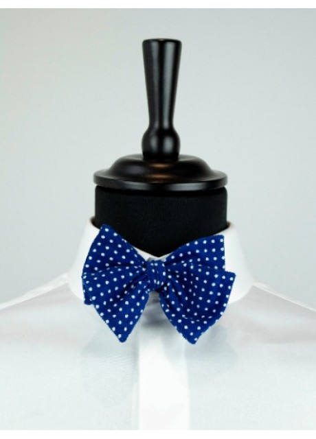 Navy Blue Bow Tie - white dots