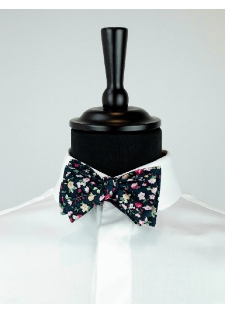 Black Floral Bow Tie