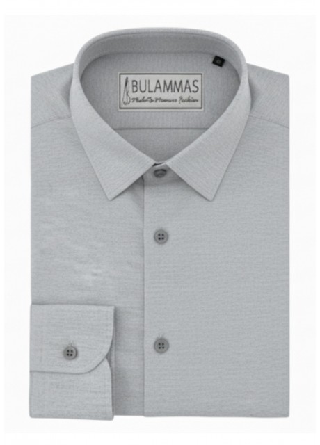 Grey Easy-Care Cotton Shirt