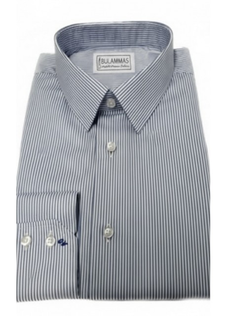 Navy Blue Pin Stripe Cotton Shirt   