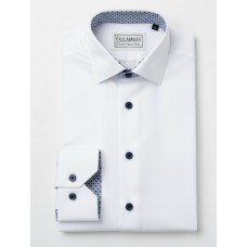   White Cotton shirt - contrast inner collar and cuffs 