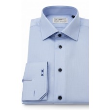  Light Blue Cotton Shirt - navy buttons