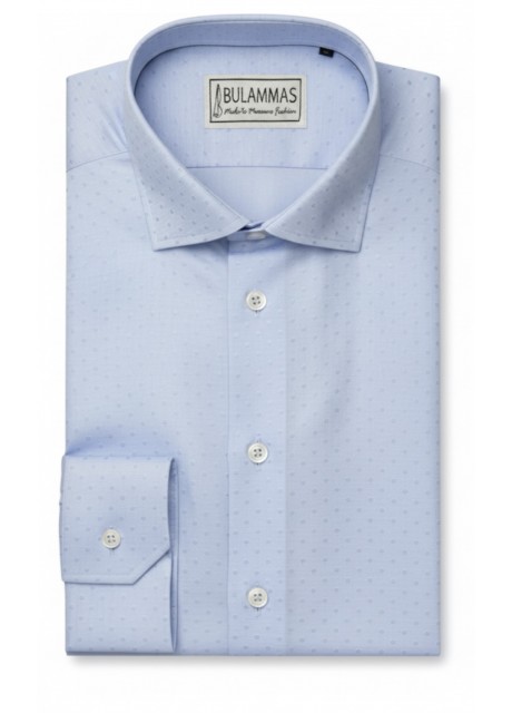 Light Blue Micro-Dot Shirt