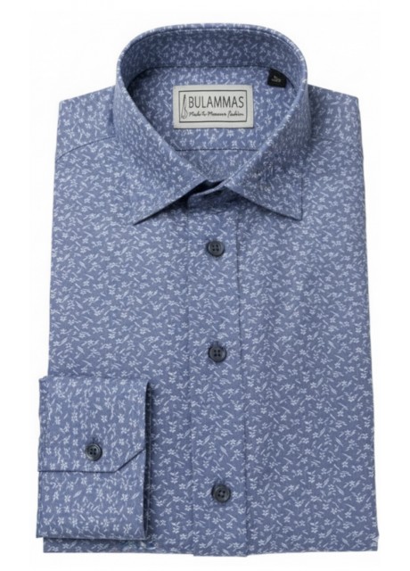 Blue Printed Dress Shirt Blue Printed Dress Shirt