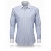 Blue Pinstripe Cotton Shirt with Contrast Collar & Cuffs