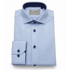 Elegant Blue Checkered Shirt with Contrast Details