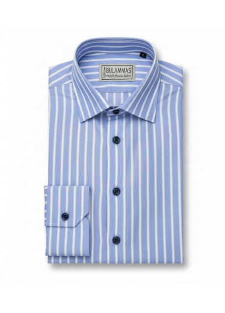 Sky Blue Stripe Shirt for Smart-Casual Style Sky Blue Stripe Shirt for Smart-Casual Style