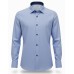 Light Blue Cotton Shirt with Contrast Inner Collar & Cuffs