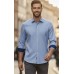 Light Blue Textured Linen Shirt – Contrast Navy Cuffs