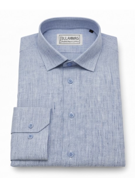 Sky Blue Pinstripe Linen Shirt