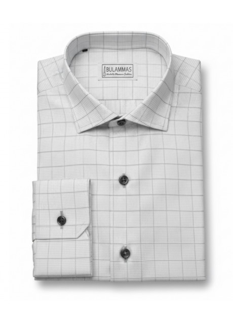 Silver Grid Premium Cotton Shirt Silver Grid Premium Cotton Shirt