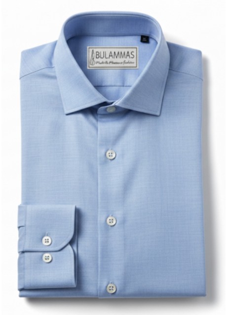 Blue Plain Cotton Shirt 