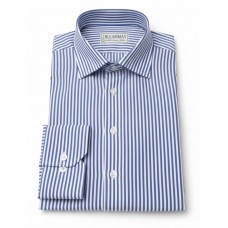 Navy Blue Stripe Cotton Shirt