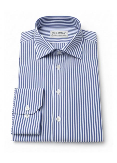 Navy Blue Stripe Cotton Shirt