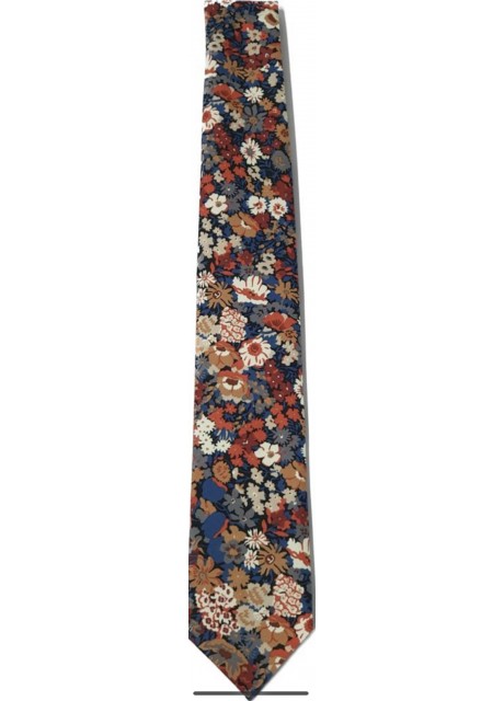 Orange-Brown Floral  Tie