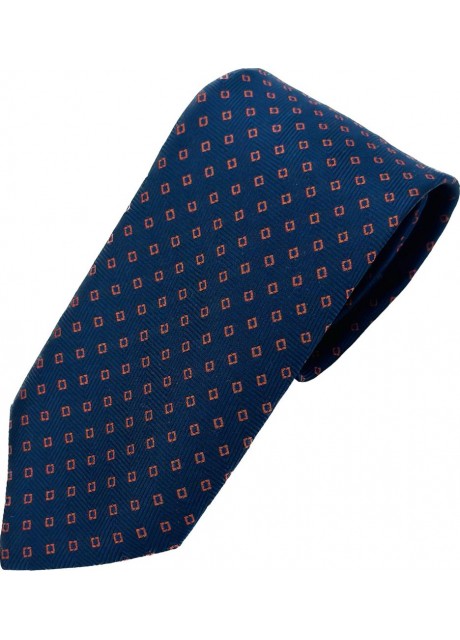 Navy Tie with Purple Squares