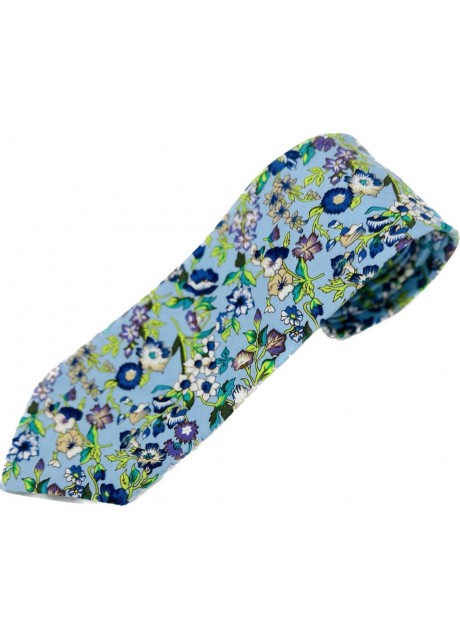 Light Blue Floral Tie