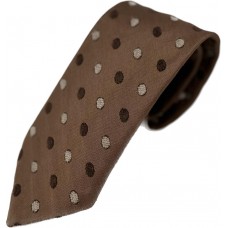 Dark Brown Tie - Dots