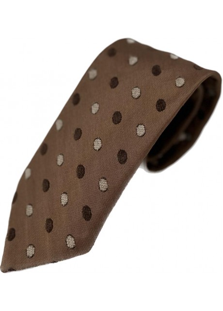 Dark Brown Tie - Dots