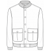 Model 6 /buttons closure, 2 italian pockets, knitted collar, cuffs and bottom / 
