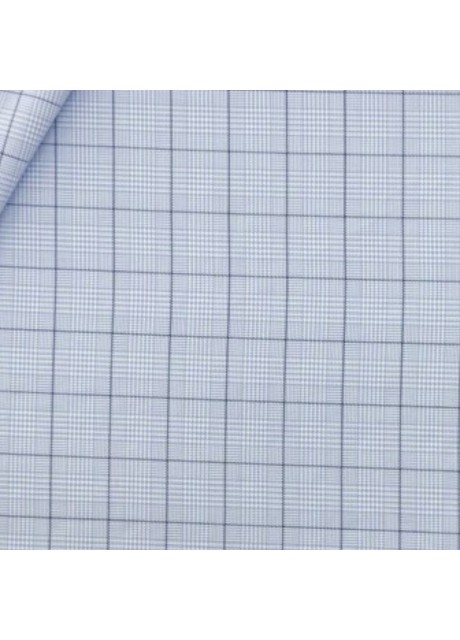 Blue Checkered Twill Weave Cotton Shirt