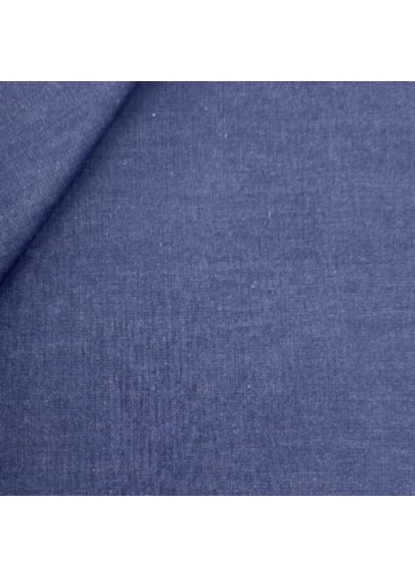 Blue Plain Cotton Poplin Fabric Shirt