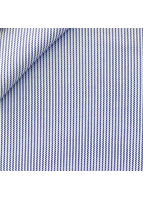 Blue Stripe Cotton Twill Shirt