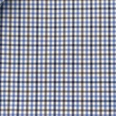 Blue–Brown Check Cotton Twil Shirt