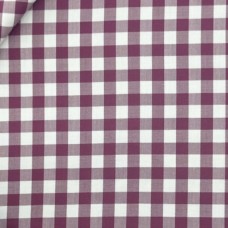 Dark Red Check Cotton Twill Shirt