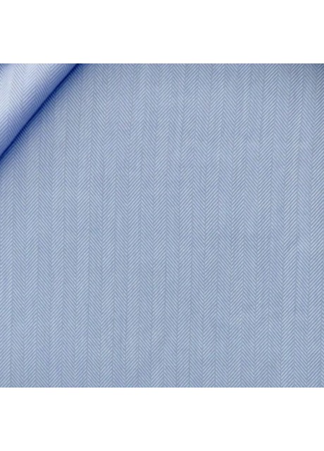 Light Blue Fish bone Cotton Twill Shirt