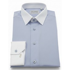 Light Blue Cotton Shirt - white collar and cuffs Light Blue Cotton Shirt - white collar and cuffs