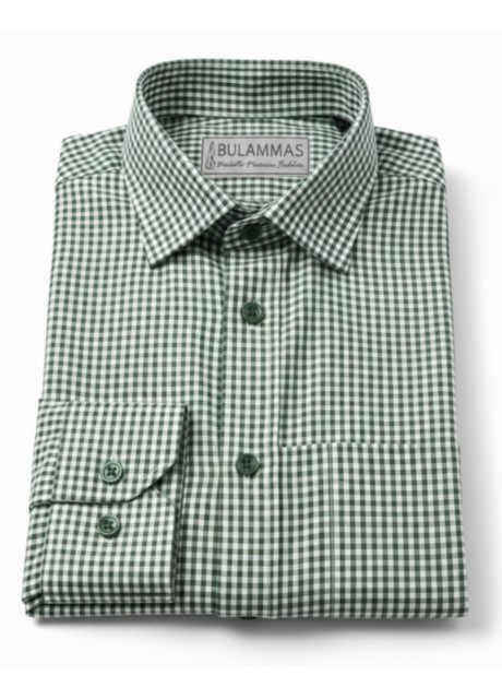 Classic Green Check Cotton Shirt