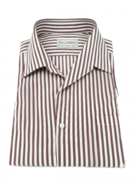 Red Stripe Short Sleeve Cotton Shirt