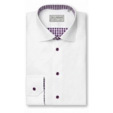 White Contrast-Trim Cotton Shirt White Contrast-Trim Cotton Shirt