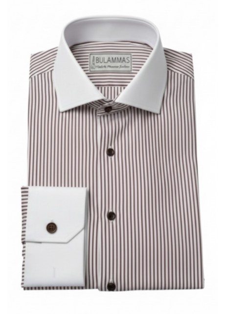 Red & White Pinstripe Cotton Shirt