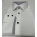   White Cotton shirt - contrast inner collar and cuffs edge
