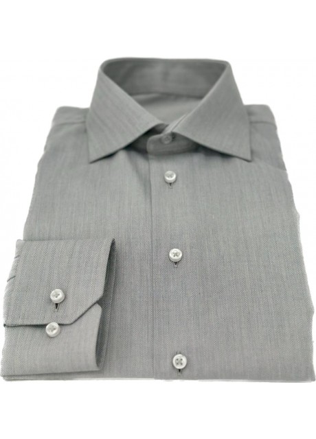 Grey Fishbone Cotton shirt