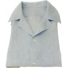 Blue Stripe Linen Shirt - Short Sleeve