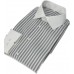 Grey Stripe Cotton Shirt - white collar and cuffs