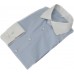 Blue Stripe Cotton Shirt - white collar and cuffs