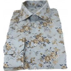    Blue Floral Cotton Shirt
