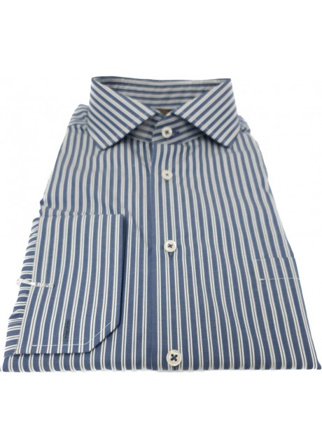 Blue Thin Stripe Cotton Shirt