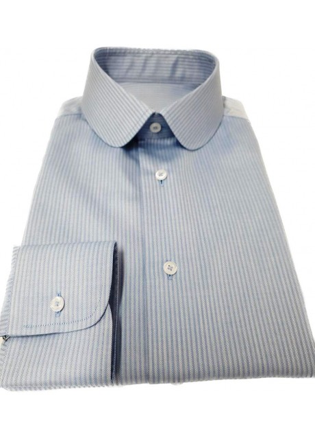  Light Blue Pin Stripe Cotton Shirt