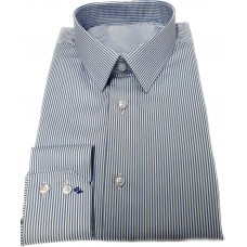   Navy Blue Pin Stripe Cotton Shirt