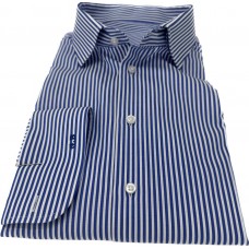 Navy Blue Stripe Cotton Shirt