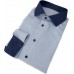 Blue Small Checks Cotton Shirt - contrasts